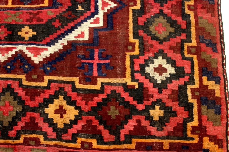 13X7 MAGNIFICENT MINT HAND KNOTTED VEGETABLE DYE DOUBLE SIDED SHIRAZI KILIM RUG gallery