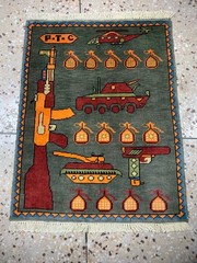 Authentic 1.6ft Afghan War Rug – Hand-Knotted Wool – 2024 Map & Military Folk Ar