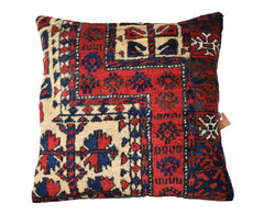 Antique Tribal Pillow Cover Sofa Rug 16” x 16” Made Of Antique Cushion Carpet