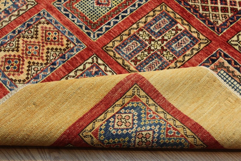 5' X 7' HANDMADE PERSAN BAKHTIARI DESIGN WOOL RUG. VEGGIE JEWEL COLOR 5x7 ft. gallery