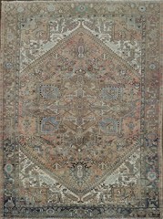 Vintage Geometric Area Rug 8×11 Ft Handmade Traditional Oriental Wool Carpet