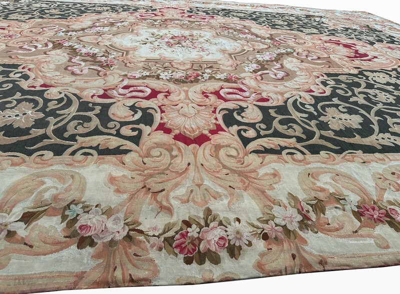 16x23 Antique French Aubusson Handmade Oversized Area Rug Napoleon III c.1860 gallery