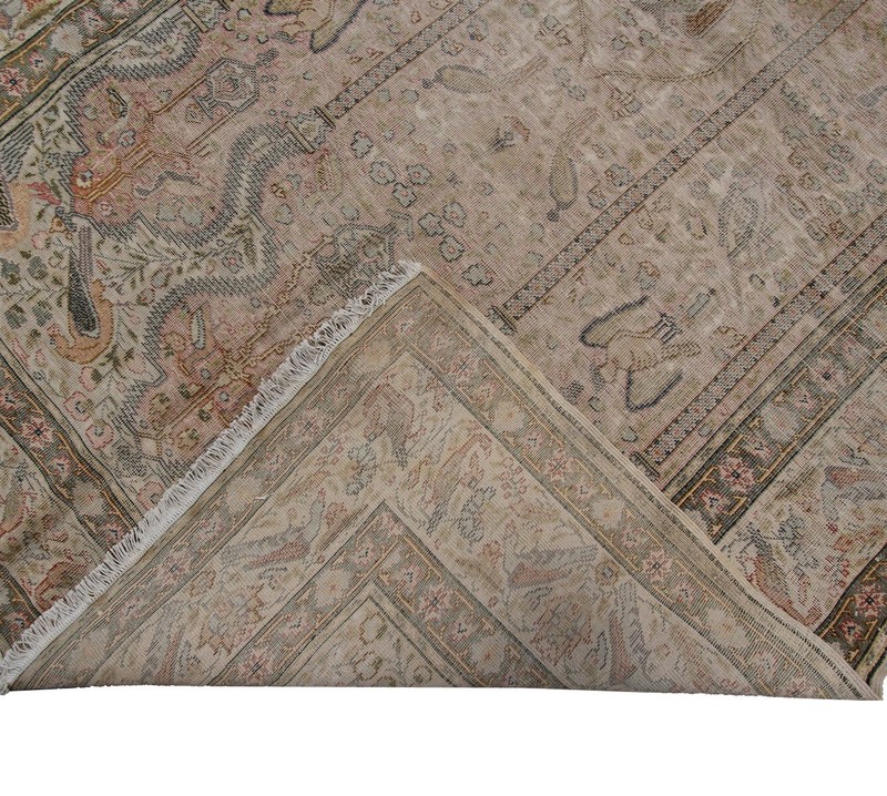 4x6 Rare Antique Fine Silk Handmade Traditional Rug Birds Design Pink c.1870 gallery