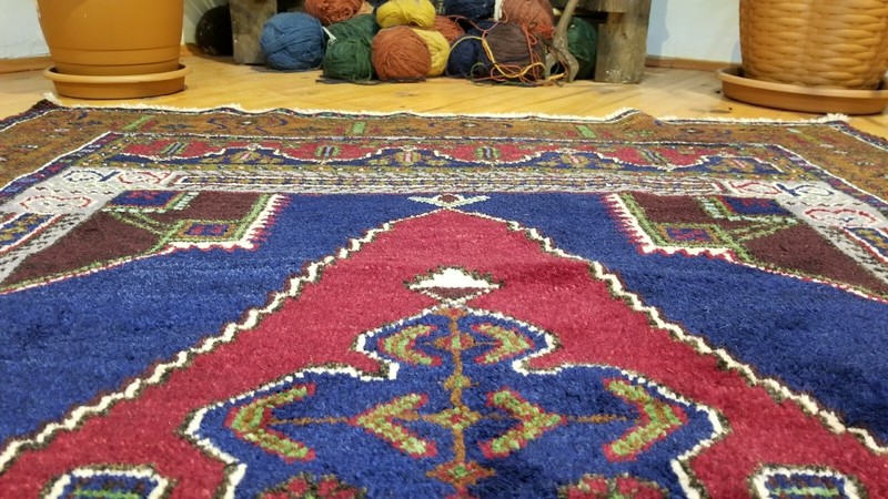 Vintage 1940-1950s Turkish Tribal Rug 4" × 8" gallery
