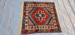 Turkish vintage square rug, area rug, handmade, 3 x 3 ft
