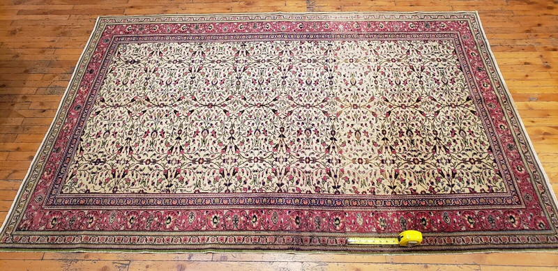 Fine Antique 1930-1940s Wool Pile Natural Dye Kayseri Bunyan Area Rug 4'10"×7'3" gallery
