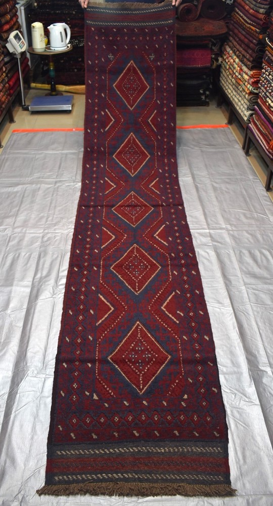 2x11 Vintage Mushwani Runner Rug Afghan Tribal Wool Persian Style Hallway Carpet