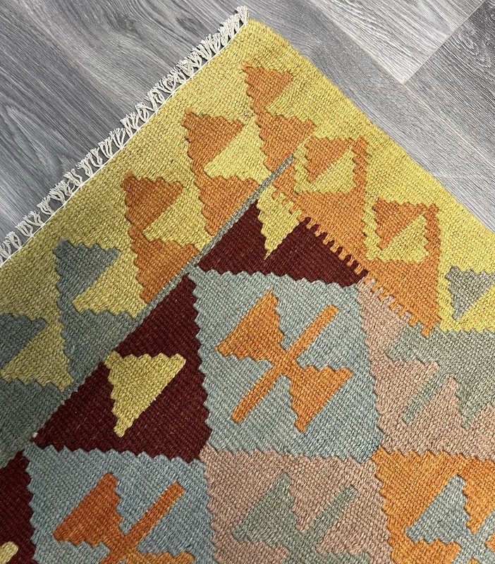 Vintage Kilim Traditional Hand Made Oriental Wool Kilim 5ftx3.2ft 144cmx102cm gallery