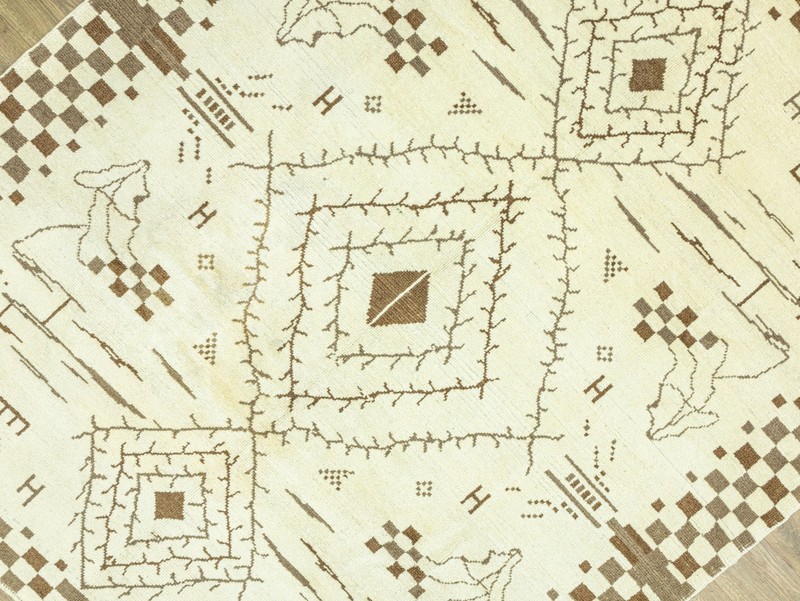 New Turkish Oushak Area Rug 7.10x9.4 ft - Handwoven Ivory Brown Organic Modern gallery