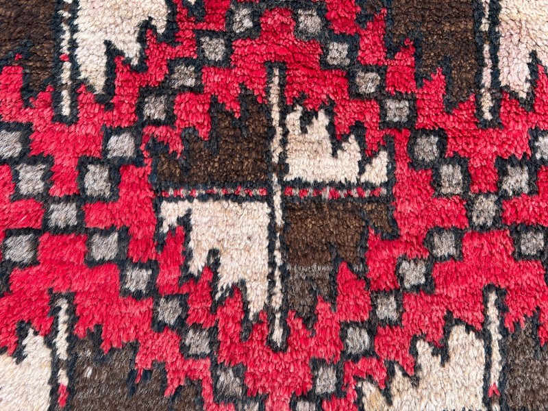 3'8 x 9'4 Vintage Afghan Hand-Knotted Rare Runner Rug - Tribal Wool Display Rug gallery