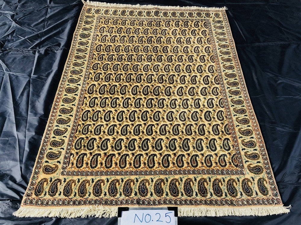 Allover Boteh Vintage Caucasian Area Rug 5x7 Hand Knotted Oriental Wool Carpet
