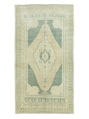 5×9 Vintage Turkish Oushak Runner Rug – Wool Sage Ivory Organic Modern