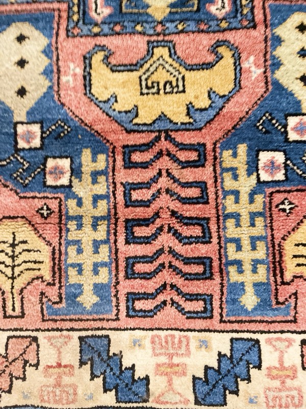 VINTAGE TURKISH RUG KAZAK DESIGN BRIGHT COLORFUL HAND KNOTTED WOOL gallery