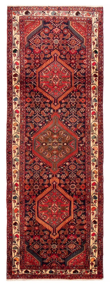 Vintage Hand-knotted Runner Rug 3'5" x 9'8" Traditional Oriental Wool Carpet