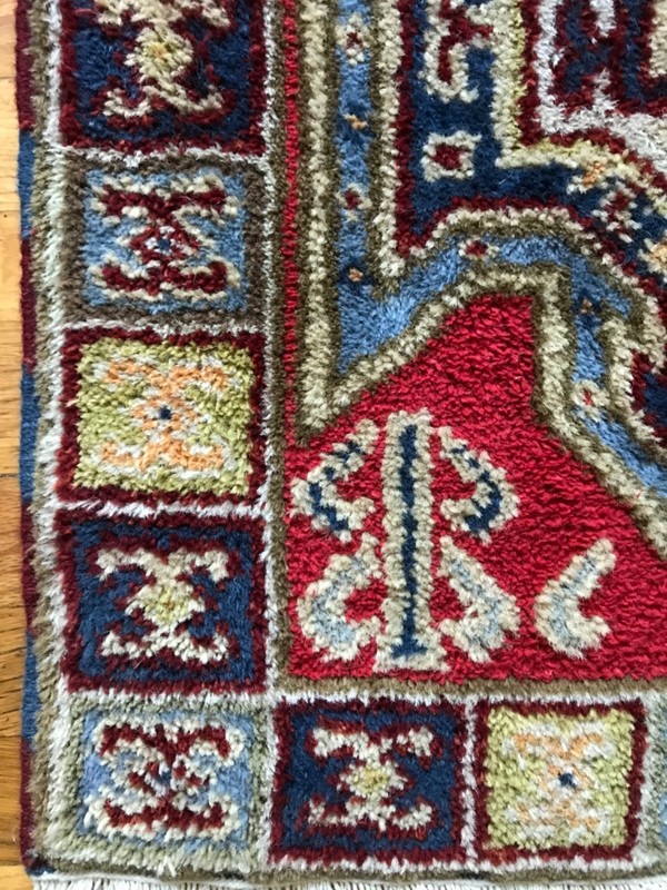 Vintage Handmade Tribal & Geometric Colorful Scatter Wool Rug/Accent Rug, 2x4 gallery