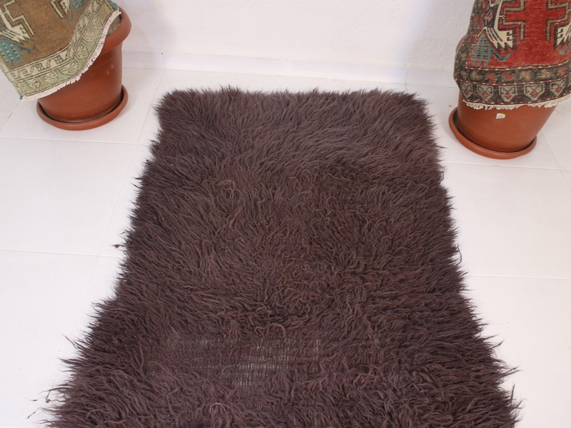3x7 Genuine Sheepskin Area Rug Natural Wool Shag Throw Purple 2.6x6.6 ft gallery