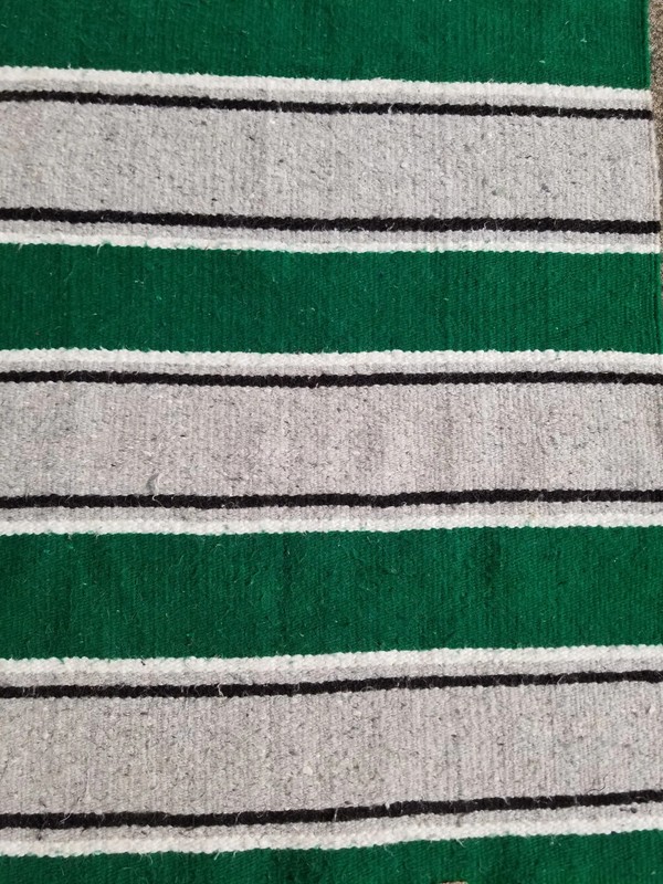 Vintage Handmade Native American Navajo Saddle Blanket Wool Rug 5.0x2.4 ft gallery