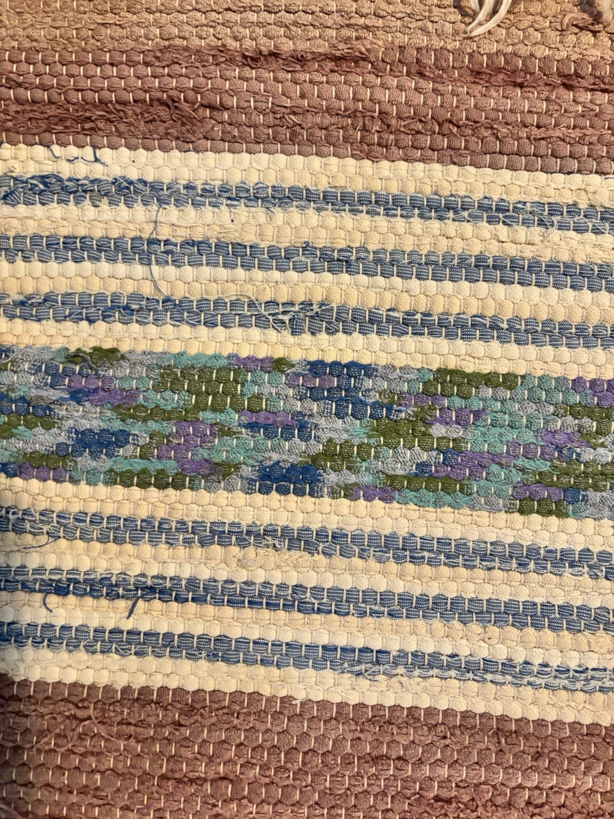 Lovely and LONG Swedish Hand Made Rag Rug (26 x 148 inches) 1920s gallery