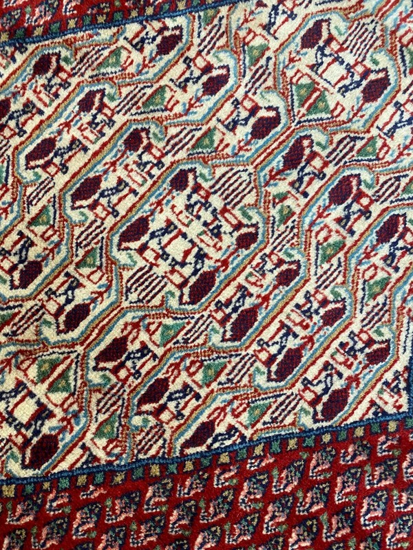 Vintage Handmade Fine Turkish Rug, Tribal Paisley Design, Light Distress, 7x11 gallery
