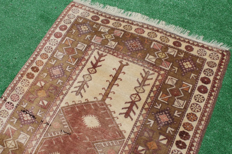 Turkish Rug 43''x79'' Vintage Muted Color Oriental Rug Wool Carpet 110x202cm gallery