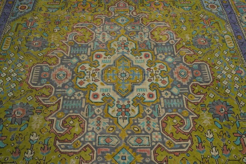 Pistachio Green Over-Dyed Hand-made Wool Traditional Living Room Area Rug 6x9 gallery