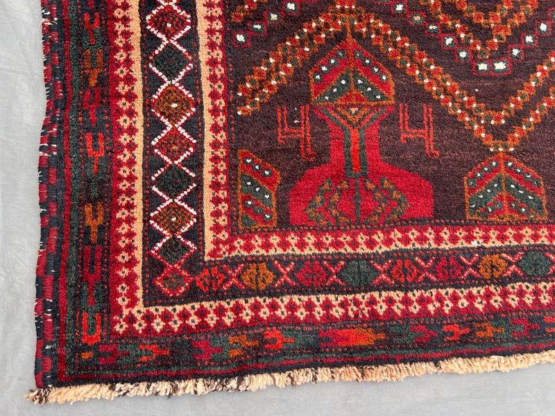 4x10 Vintage Turkoman Afghan Runner Rug, Hand Knotted Wool Hallway Wide Area Rug gallery