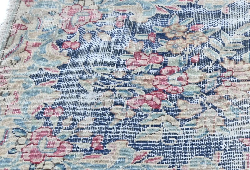 Semi-Antique Handmade Oriental Rug 1'6X2'3 ft Muted Floral Distressed Carpet gallery