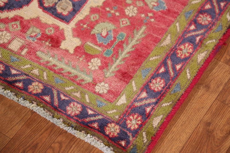 Handmade Pink Tebriz Hand-knotted Runner Rug Semi-Antique Carpet 4x12 gallery