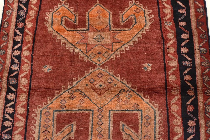 Vintage Tribal Runner 4’1” x 11’4” Red Wool Geometric Hand-Knotted Oriental Rug gallery