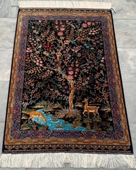 New Pictorial Rug Hi Qaulity Power Loomed Tree of Life Silk Carpet 3×4 ft