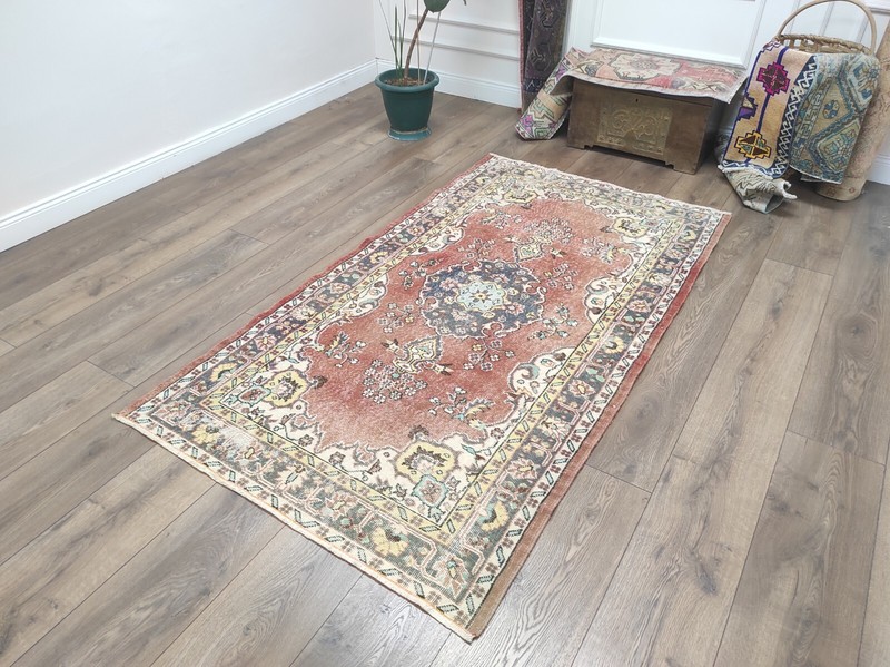 Red Area Rug, Bedroom Rug, Bohemian Rug, Living Room Rug, Handmade Rug gallery