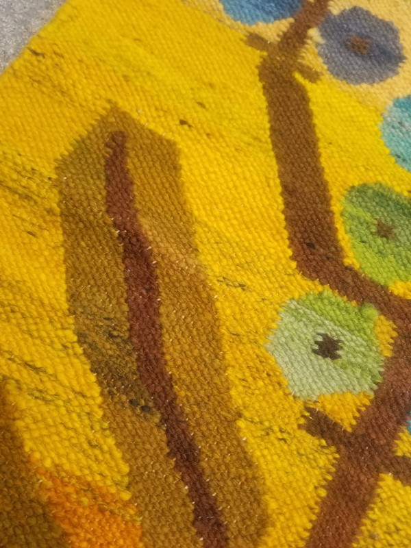 Fine Vintage Traditional Hand Made Scandinavian Wool Multicolor Kilim 122x59cm gallery