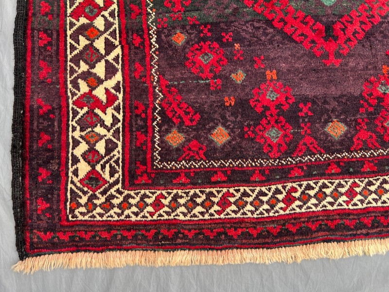4'2x8'5 Vintage Afghan Baluchi Runner Rug Hand Knotted Wool Tribal Floor Carpet gallery