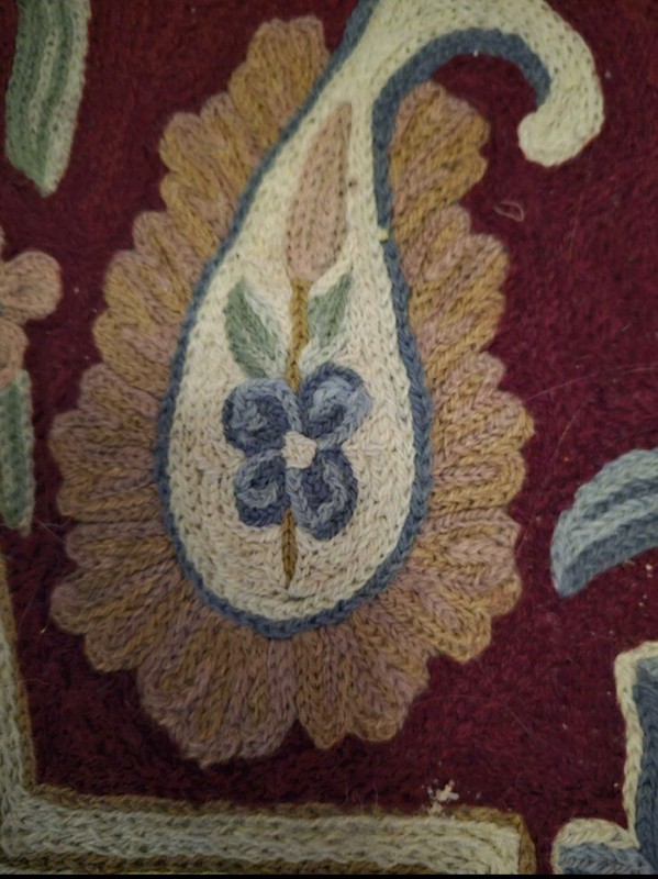 Hand embroidered Needlework Kashmiri Crewel Work Wall Hanging/Rug 178cm X 278 cm gallery