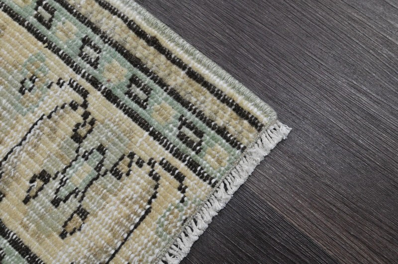 Oushak Turkish Doormat Rug 2x4 BEIGE Vintage Anatolian Handmade Small Kilim Rug gallery