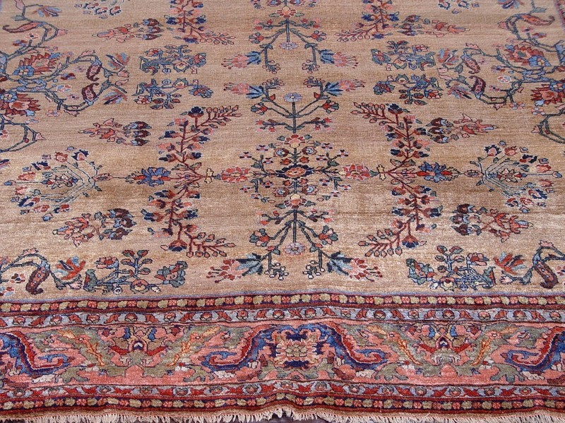 Rare Antique Bijarr Hand Knotted Wool Kurdish Camel Hair Oriental Rug 9' x 12' gallery