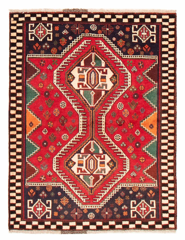 Vintage 3'9" x 4'10" Traditional Hand Knotted Vegetable Dye Wool Area Rug