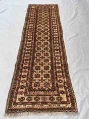 2’8×8’6 Ft Vintage Afghan Baluchi Runner Rug Handmade Wool Hallway Runner
