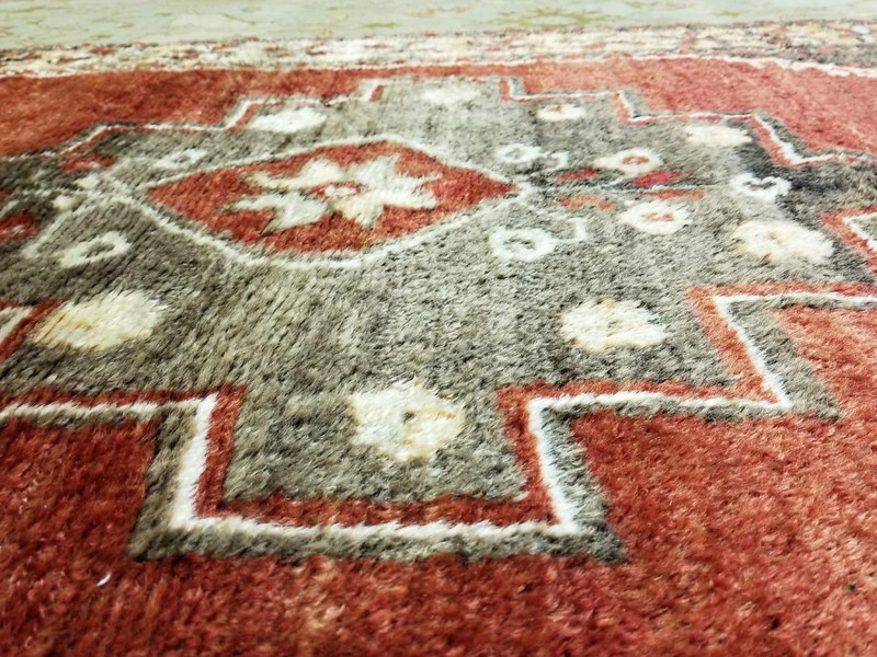 Rare Primitive Cr1930-1939s Antique Multi-Colored Wool Pile Tribal Rug 4x7ft gallery