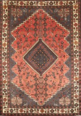 Vintage Tribal Geometric Traditional Rug 5×7 ft Hand-knotted Wool Carpet