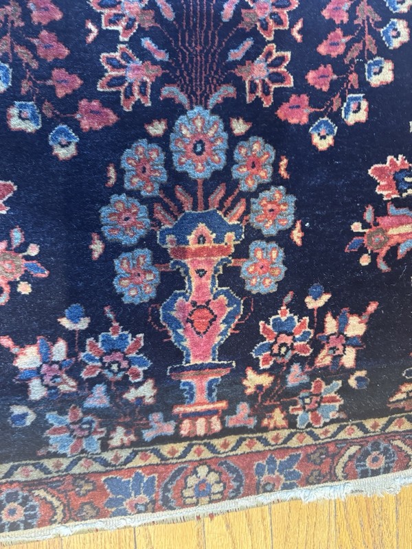 Museum Quality Authentic Blue Mohajeran Sarouk C.1900 Full Pile 4’10x2’3 gallery