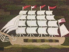 “Clipper Ship Hand-Loomed Rug” 1959 by George Wells of Locust Valley, L.I.