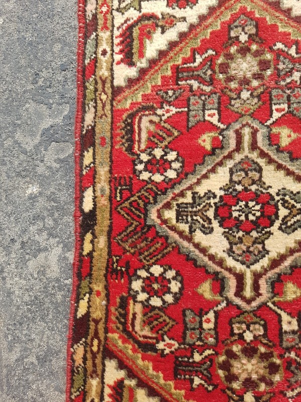 Vintage Hand Made Traditional Rug Oriental Wool Multicolor Carpet 86x59 cm gallery