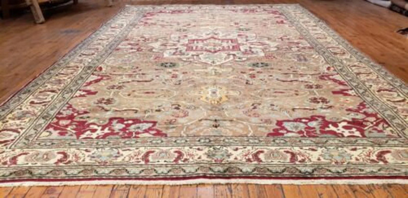 Exquisite 1930-1939s Antique Wool Pile,Vegy Dyes Floral Hereke Rug 6'7" x 10' gallery