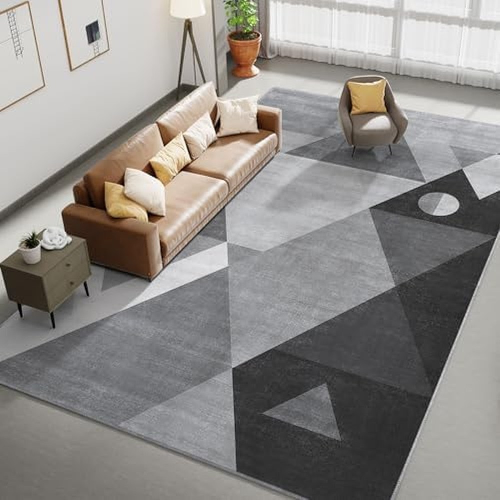 HOMFINE Washable Modern Area Rug - Geometric Style 5x7 Rugs for Living Room, ...