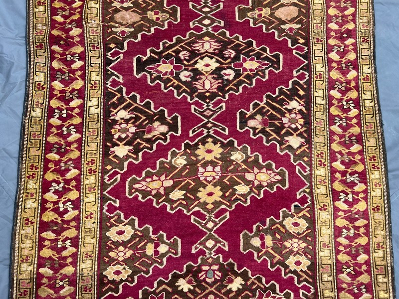 3x16 Vintage Caucasian Kazak Soft Wool Runner Rug | Geometric entryway Rug gallery