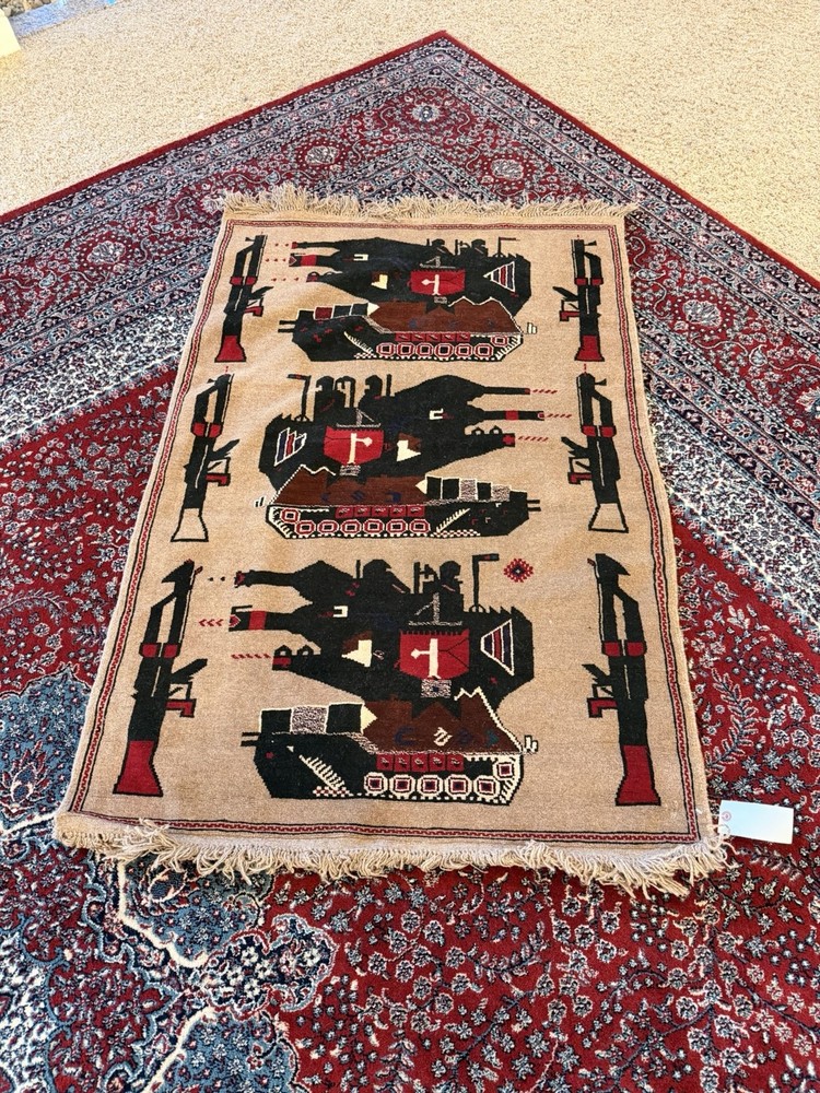 Afghan Wool War Rug 3 x 4.4 Ft First Quality Hand Knotted Baloch/Turkeman tribal