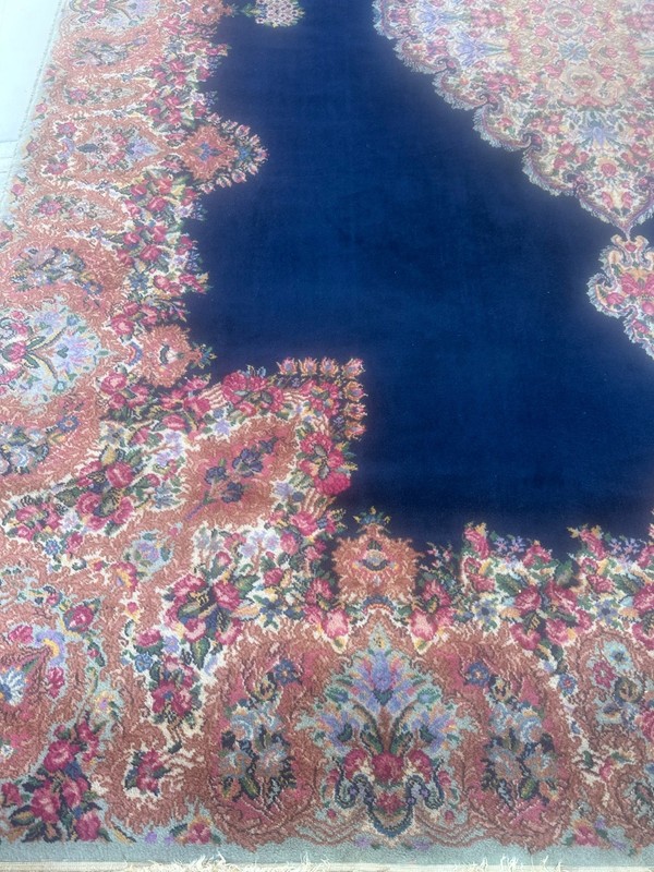Karastan Rug 10.0x14.0 Antique blue rug , Wool Pile, Vintage Discontinued gallery