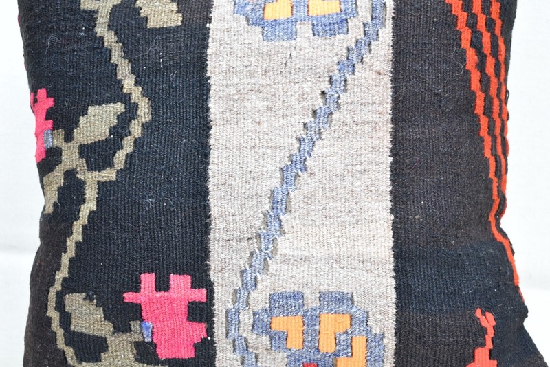Turkish Kilim Pillow Cover Sofa Rug 16''x16'' Decorative Handmade Cushion Cover gallery