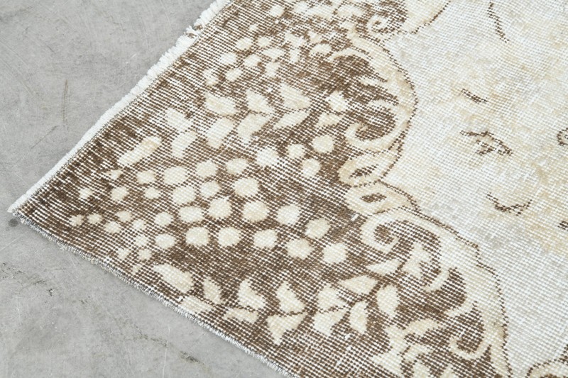 7x10 rug, handmade vintage turkish carpet, neutral oversize oushak wool rugs,26 gallery